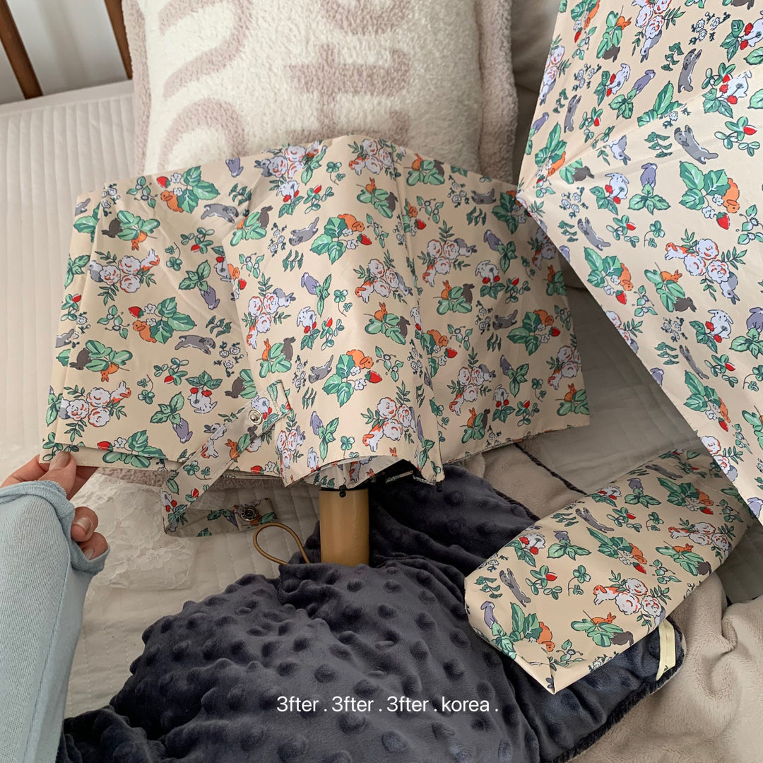 Damer Sammenleggbart Paraply med blomstret Vintage-design Luvikno