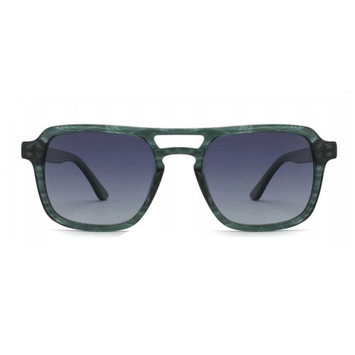 Dame solbrille med robust, stilisert plastramme og harmonisk avrundede glass Luvikno