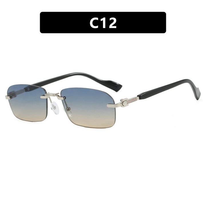 Dame solbrille med elegant metallramme og stilige tre detaljer Luvikno