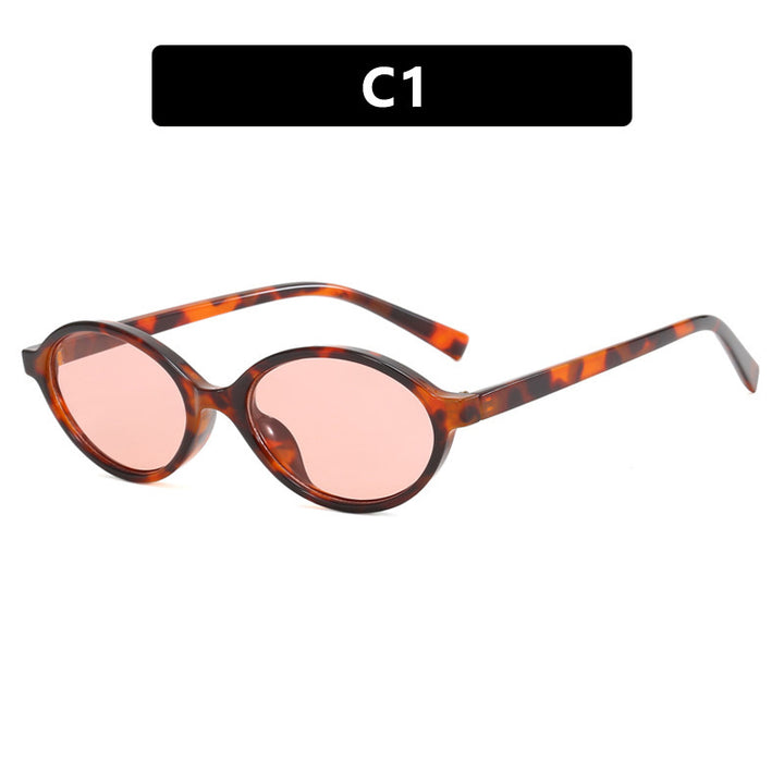 Dame moteriktig solbrille med unikt ovalt design Luvikno