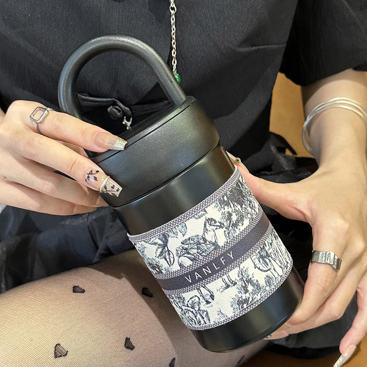 Damen Isolierflasche mit praktischem Tragegriff Luvikno