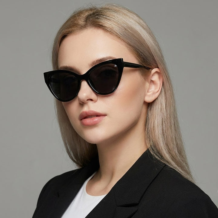 Dame Cat-Eye solbriller med UV-beskyttelse og moderne ramme Luvikno