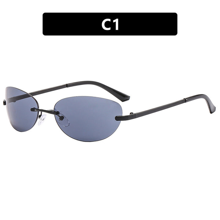 Dame moteriktig solbrille i elegant halvramme-B design Luvikno