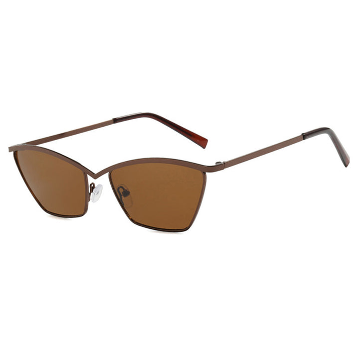 Dame mode Cat-Eye solbriller med elegant metallramme Luvikno