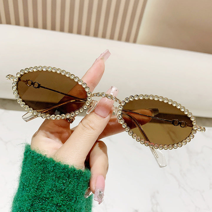 Damen Designer Brille ramme med ekstravagant perleinnramming Luvikno