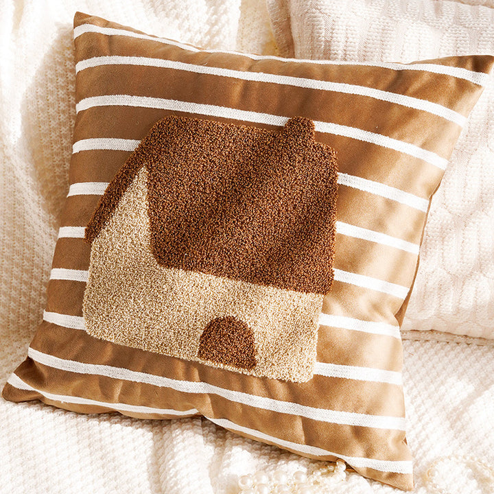 Damer Strukturert Putetrekk med Elegant Stripet Design Luvikno