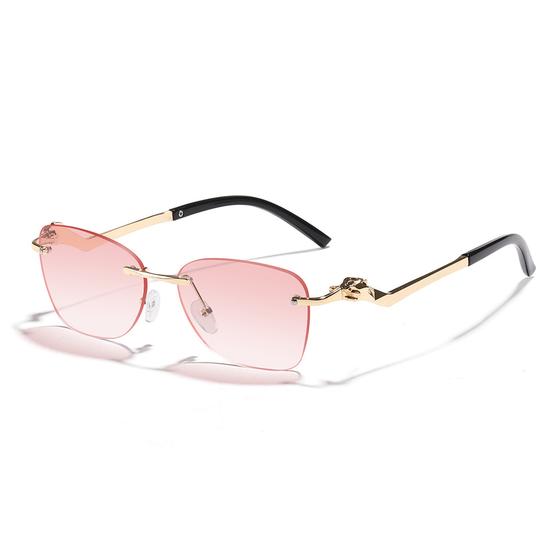 Dame moteriktig solbrille med stilige geometriske akenter Luvikno