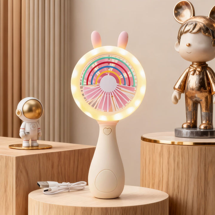 Damer Bærbar Mini-Vifte med LED-belysning og bevegelige elementer Luvikno