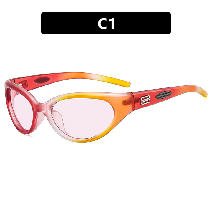 Damer ekstravagant solbrille med buet design Luvikno