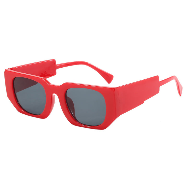 Dame geometrisk oversized solbrille med bredt design Luvikno