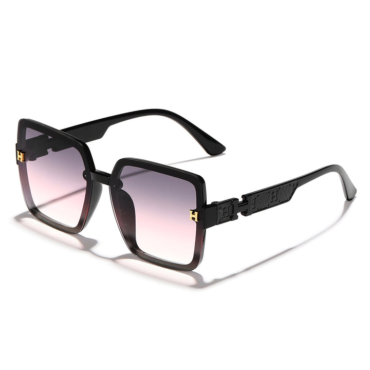 Dame oversized moteriktig solbrille med elegant fargeovergang Luvikno