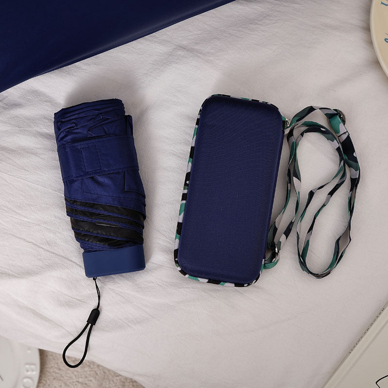Damer kompakt og elegant sammenleggbar paraply med bæreveske Luvikno