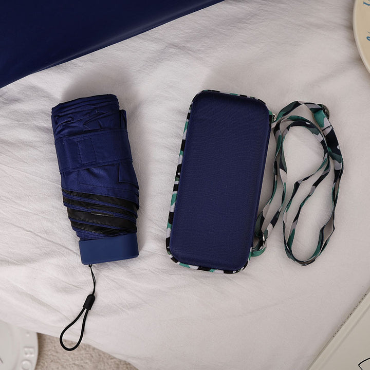 Damer kompakt og elegant sammenleggbar paraply med bæreveske Luvikno