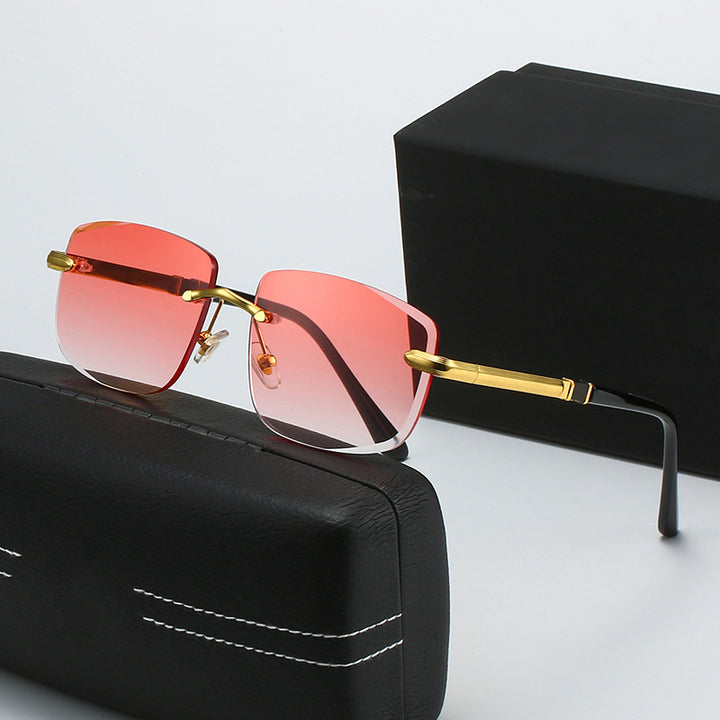 Dame kvadratisk solbrille med stilige plast- og metalldetaljer Luvikno