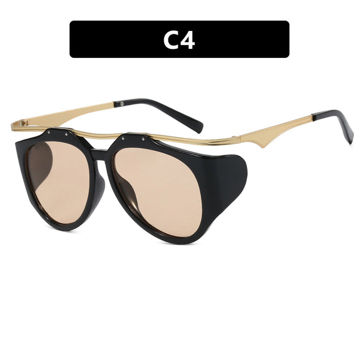 Dame Cat-Eye solbriller med unikt design og beskyttende glass Luvikno