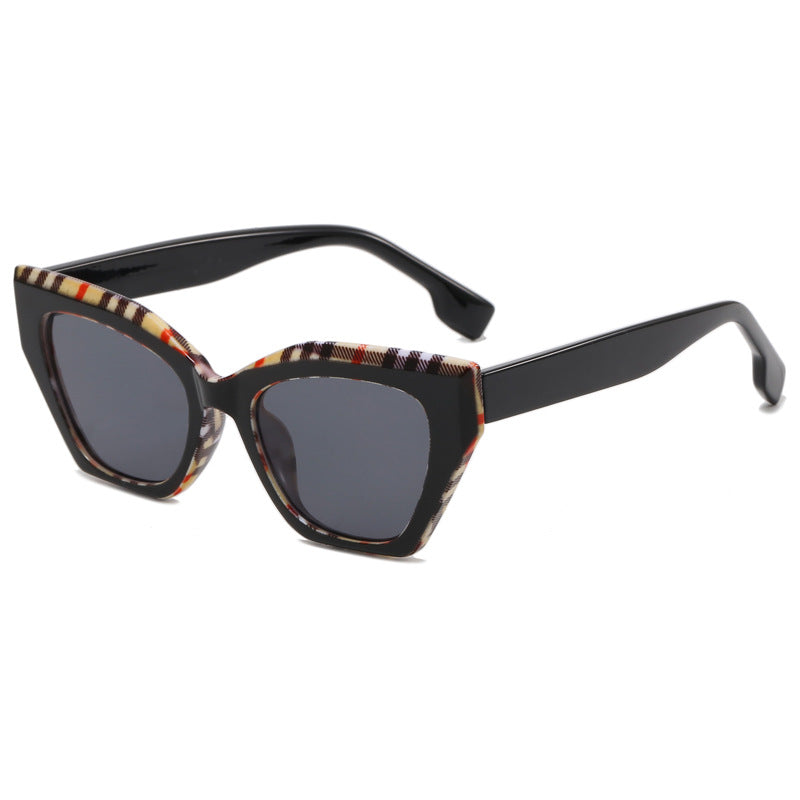 Dame asymmetrisk oversized solbriller med trendy ramme Luvikno