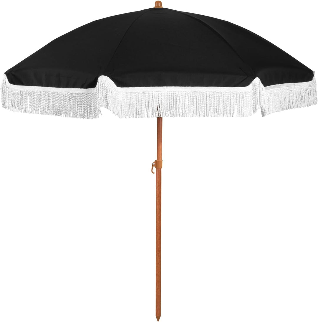 Dame solskjerm med dusk og stripete design Luvikno