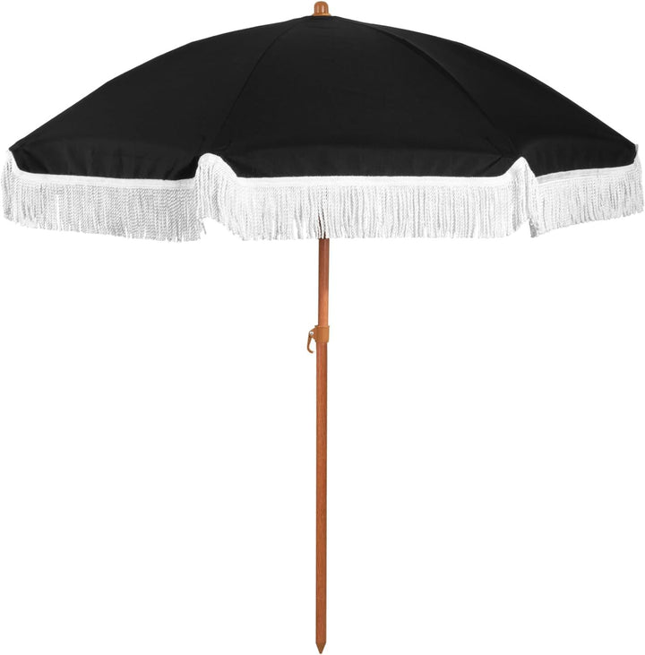 Dame solskjerm med dusk og stripete design Luvikno