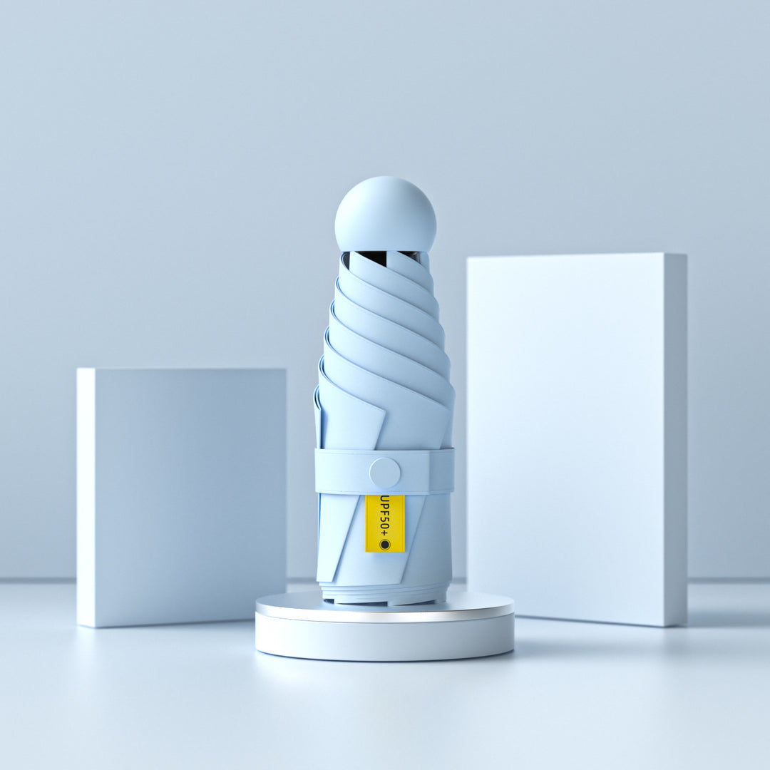 Kvinnenes UV-beskyttende sammenleggbare paraply med innovativ mekanisme Luvikno