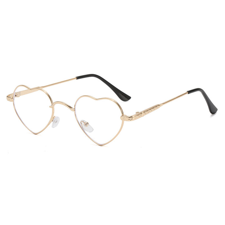 Damer hjerteformet solbrille med filigran metallramme Luvikno