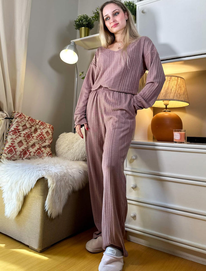 Luvik | Ribbi-Pyjamat Syksy Talvi Lämmin Kaksi-osainen Setti