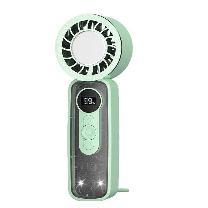 Unisex Bærbar Mini-Dual-Vifte med LED-skjerm og USB-lading Luvikno