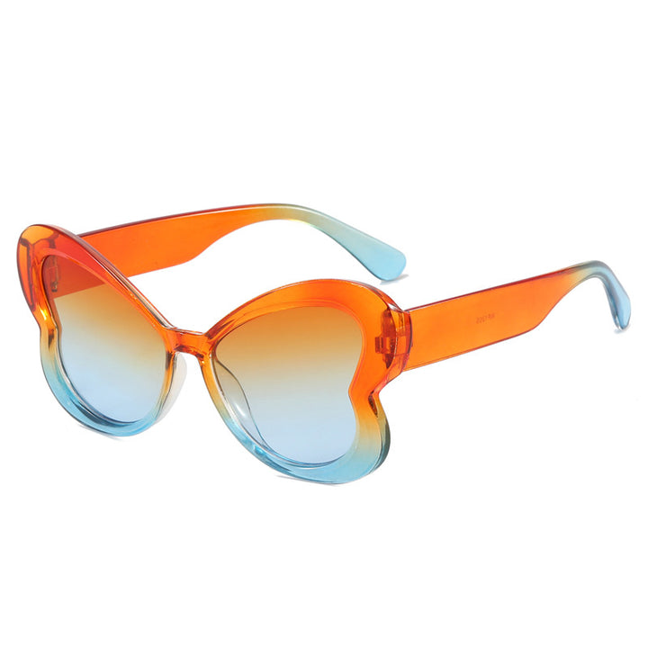 Dame Oversized-solbrille i leken sommerfugl-design Luvikno