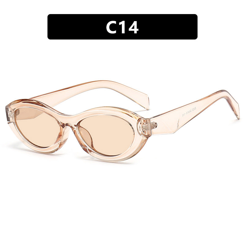 Dame elegant Cat-Eye solbrille med beskyttende UV-filter og moteramme Luvikno