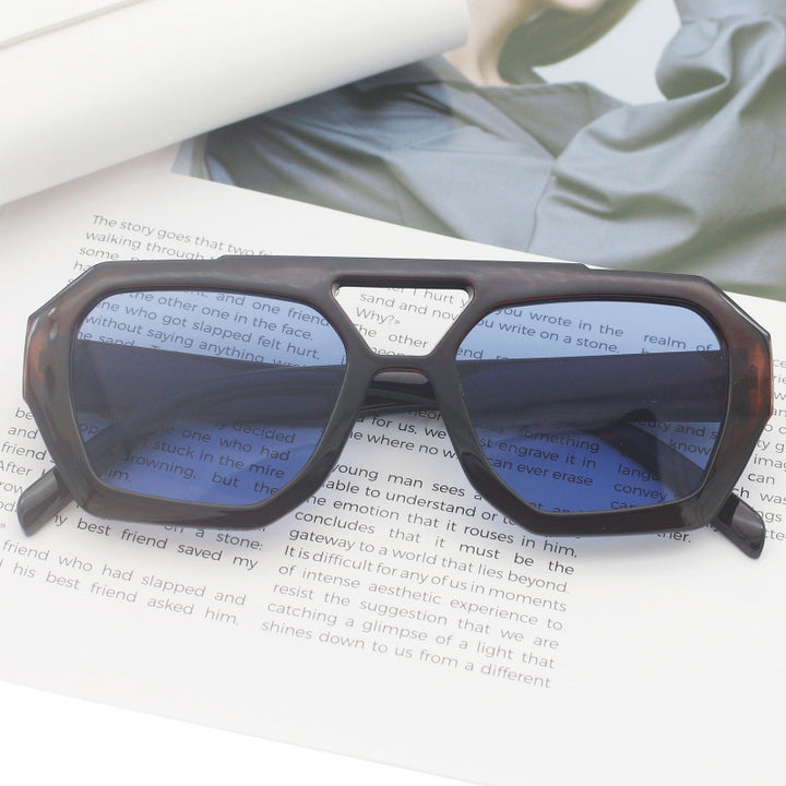 Dame fashionable sekskantet brille Luvikno