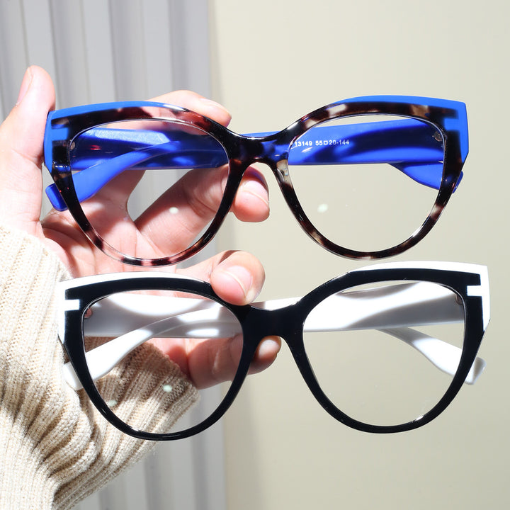 Dame Cat-Eye solbriller med ekstravagant ramme og UV-beskyttelse Luvikno