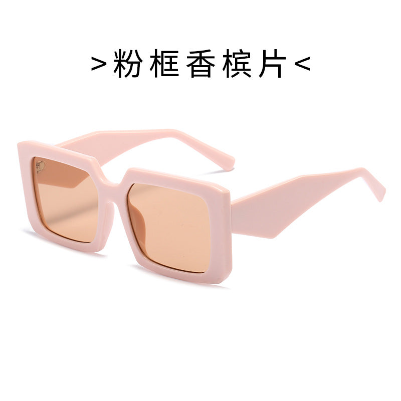 Dame Geometrisk Solbrille med bred ramme Luvikno
