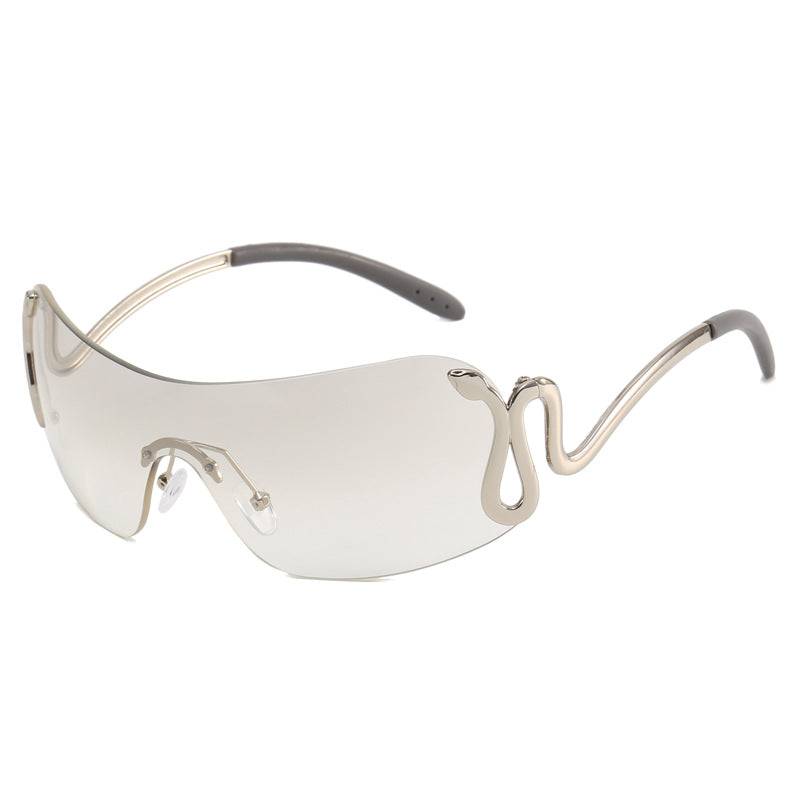 Damer futuristisk sportssolbrille med lekent design Luvikno