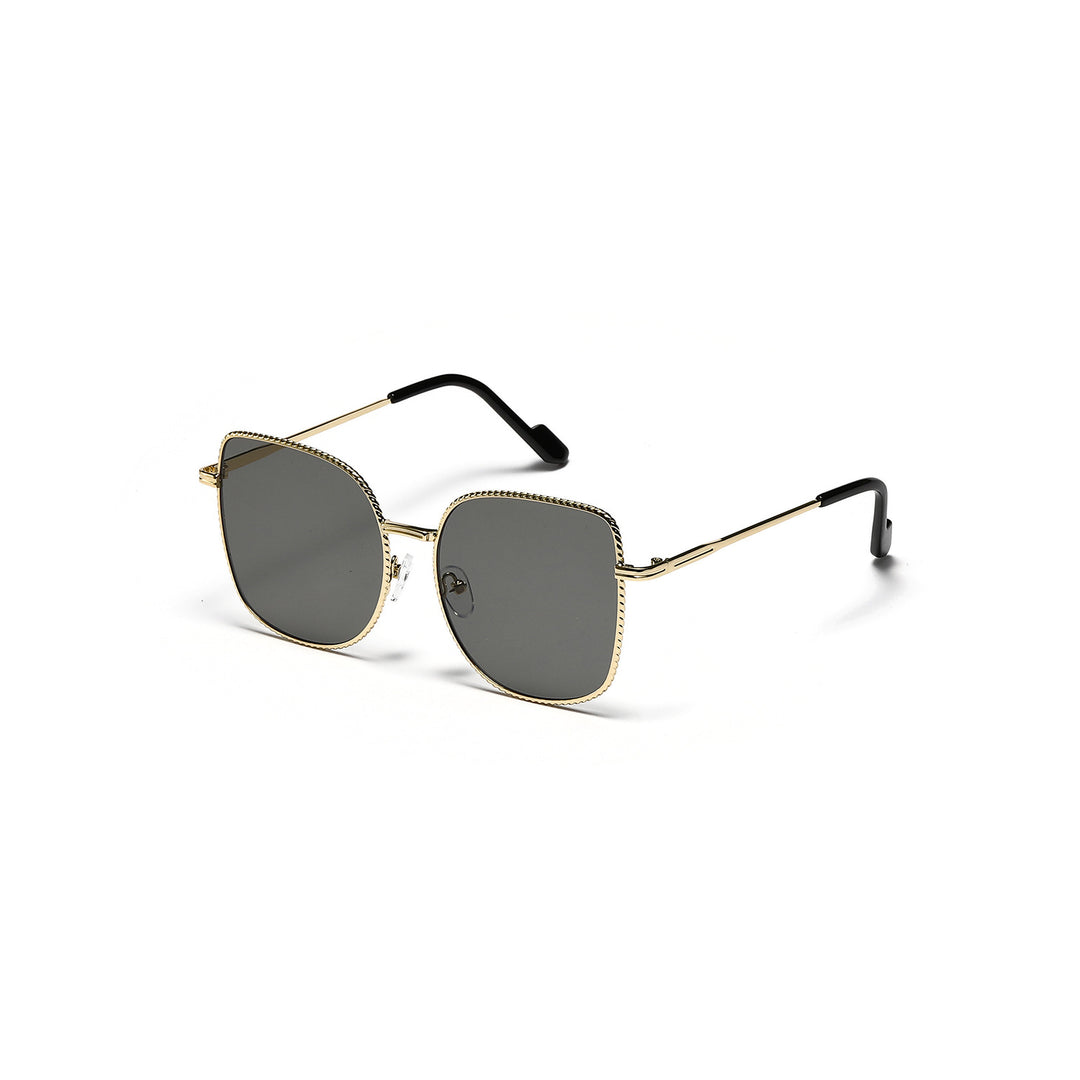 Damer moderne oversized designer solbriller med multifasettert ramme Luvikno