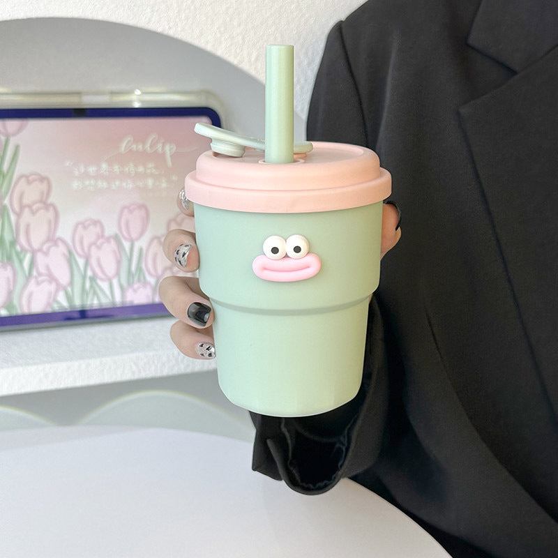 Damen Praktische Trinkbecher mit lustigem Gesicht Luvikno