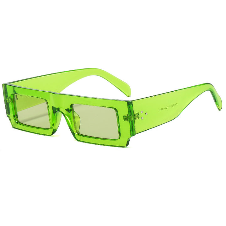 Dame statement solbrille med kvadratisk ramme og futuristisk design Luvikno