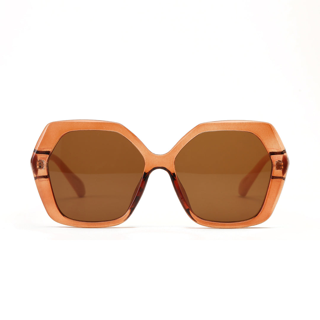 Dame geometrisk solbrille med iøynefallende design Luvikno