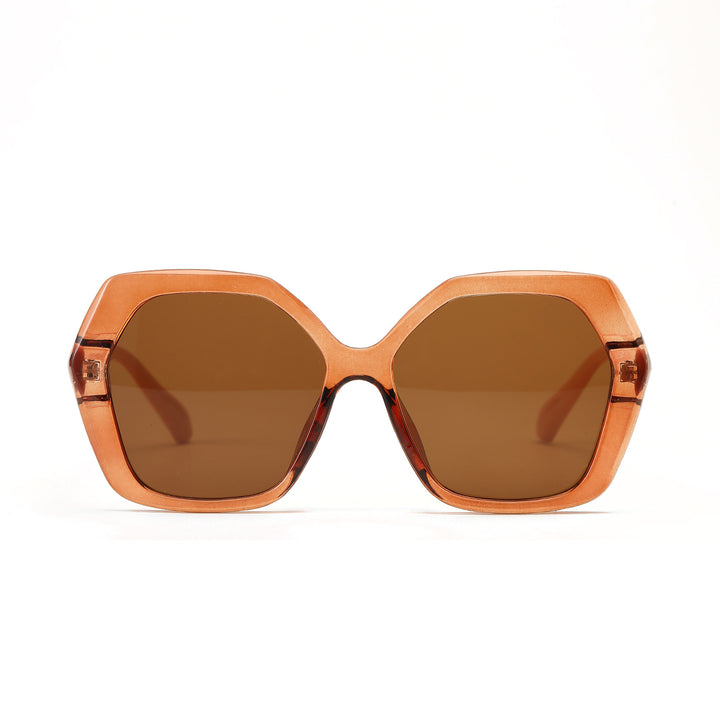 Dame geometrisk solbrille med iøynefallende design Luvikno