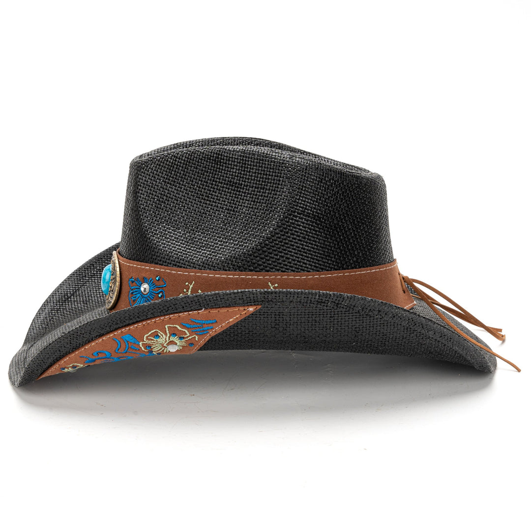 Strå Kort Bred Cowboyhatt – Vestlig Stil | Luvikno