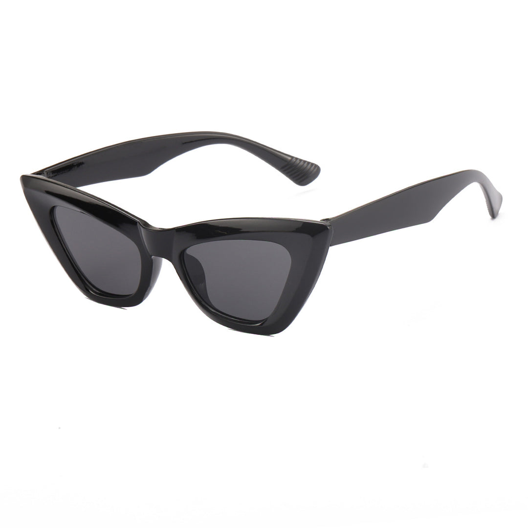 Dame Cat-Eye solbriller med trendy dyreprint Luvikno
