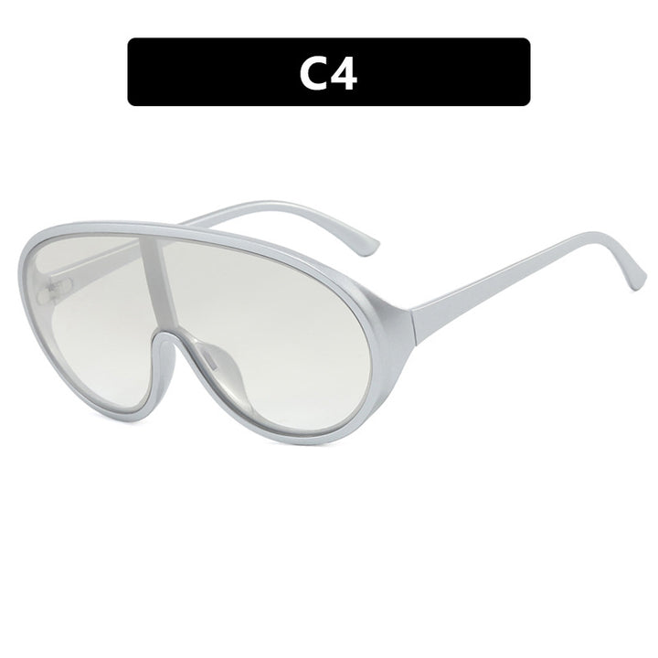 Dame futuristisk solbrille med store glass og ergonomisk ramme Luvikno