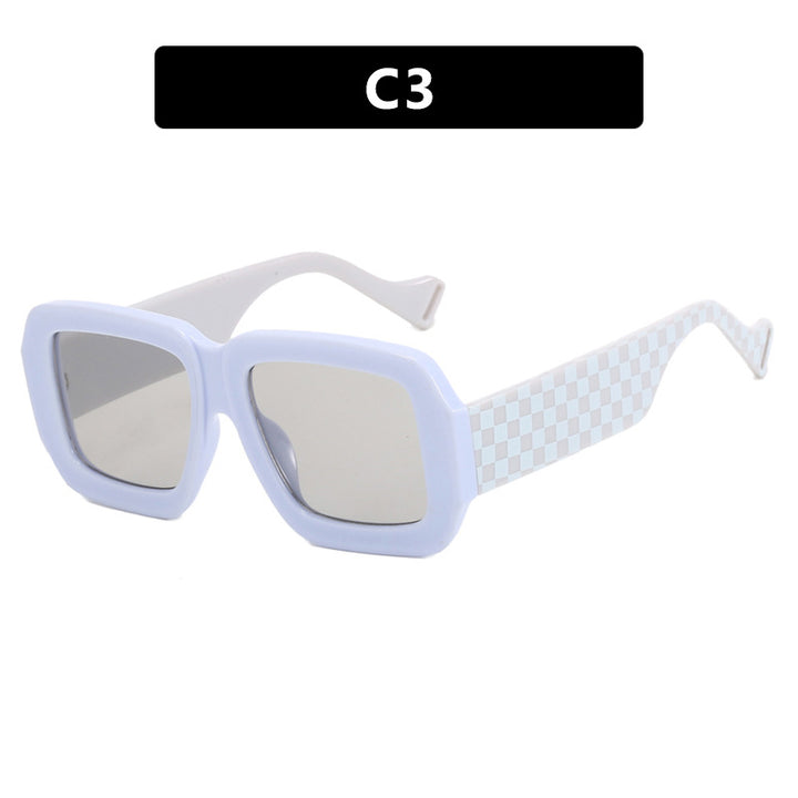 Dame moterik solbrille med kvadratisk design og stilig mønster Luvikno