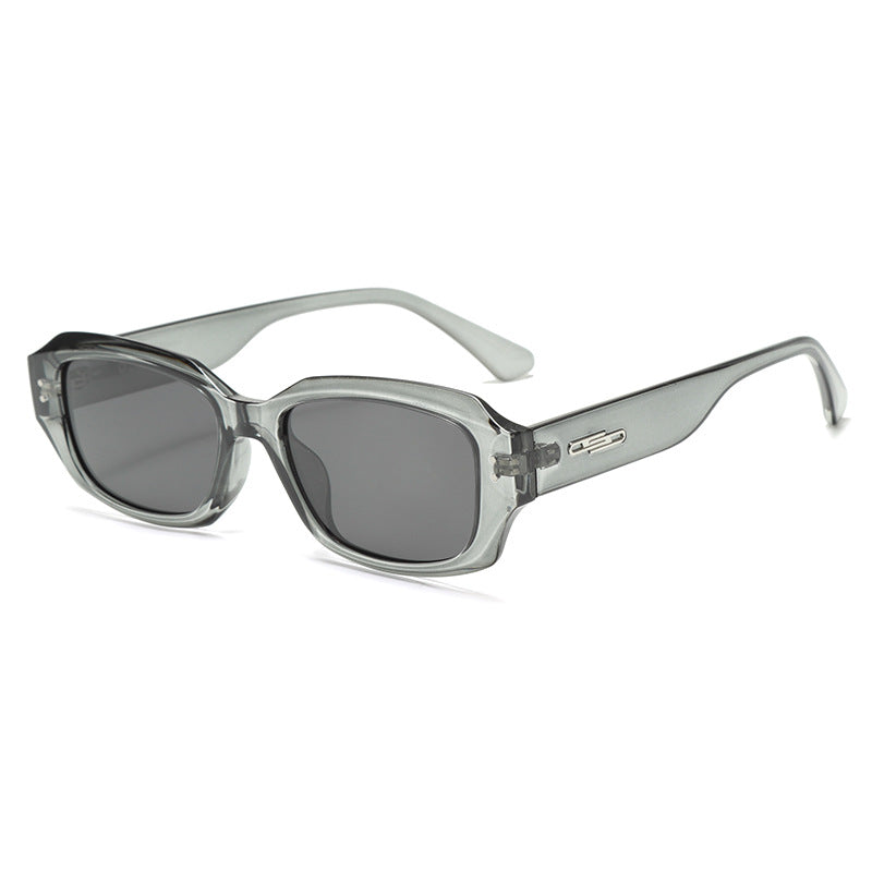 Dame trendy firkantet solbrille med innovativ gjennomsiktig ramme Luvikno