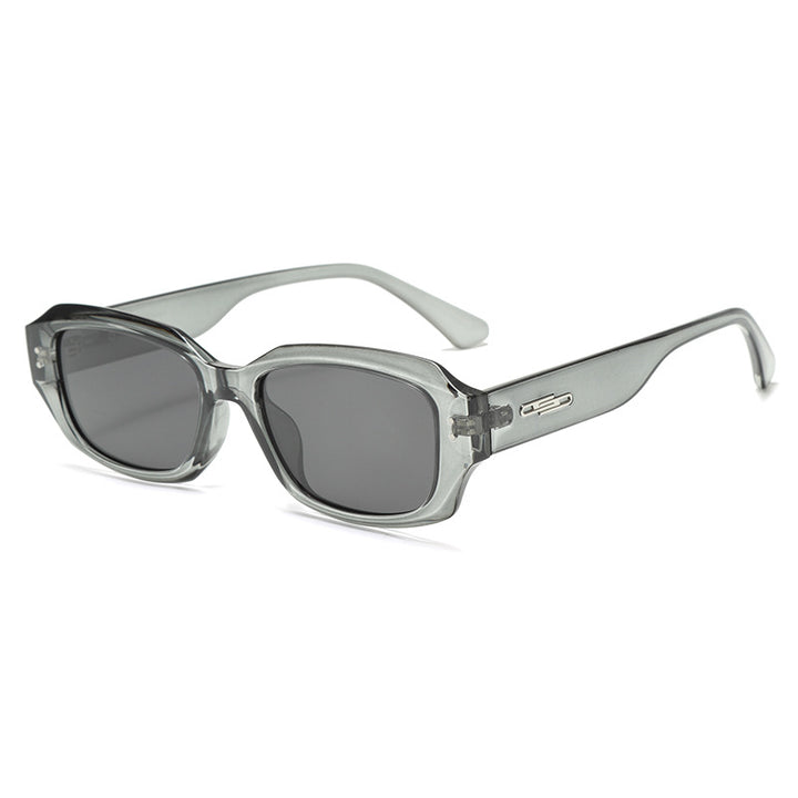 Dame trendy firkantet solbrille med innovativ gjennomsiktig ramme Luvikno