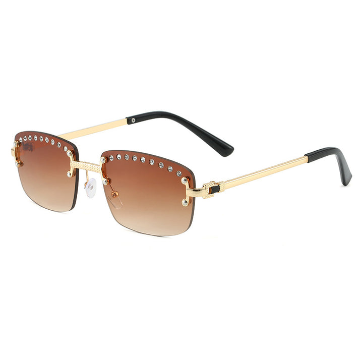 Dame elegant solbrille med glitrende krystallakenter Luvikno