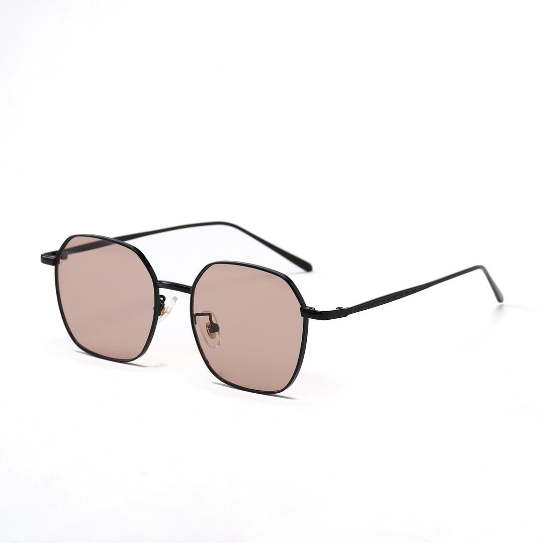 Dame geometrisk solbrille med moderne metallramme Luvikno