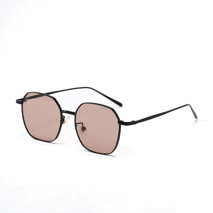 Dame geometrisk solbrille med moderne metallramme Luvikno