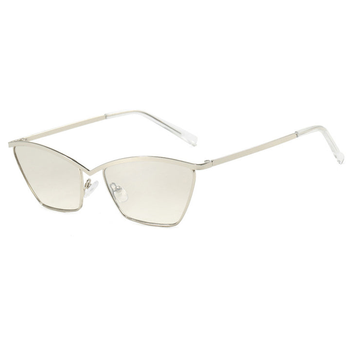 Dame mode Cat-Eye solbriller med elegant metallramme Luvikno