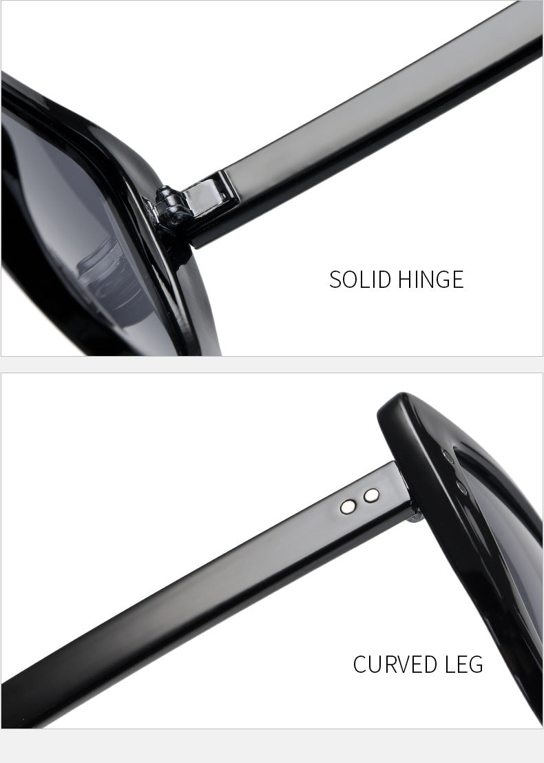 Damer glamorøs oversized solbrille med elegant gjennomsiktig ramme Luvikno