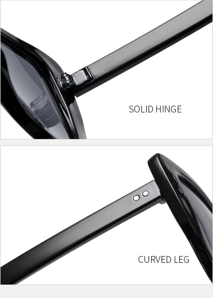 Damer glamorøs oversized solbrille med elegant gjennomsiktig ramme Luvikno