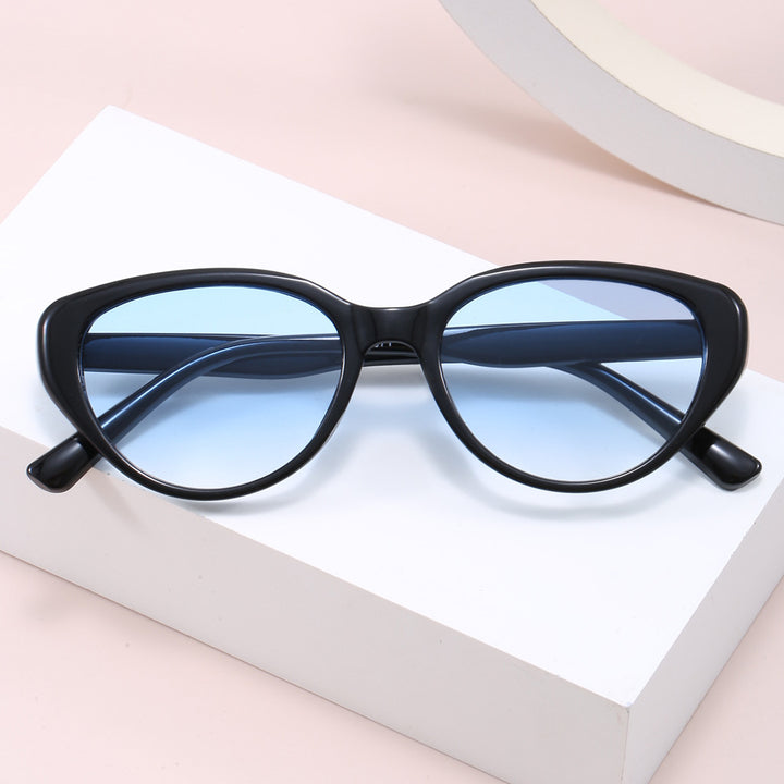 Dame Cat-Eye Solbriller med trendy leopardmønster Luvikno